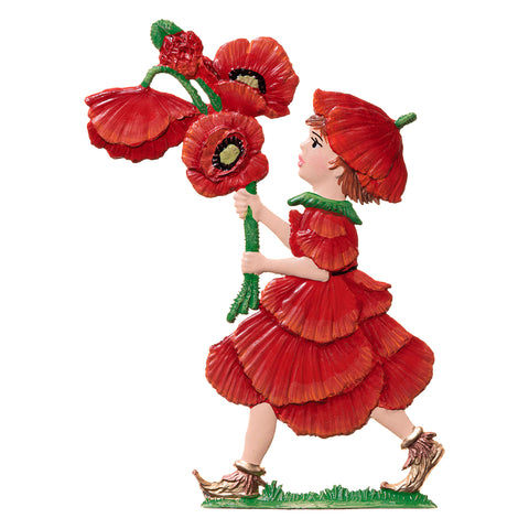 Poppy Girl Hand Painted German Pewter Figurine