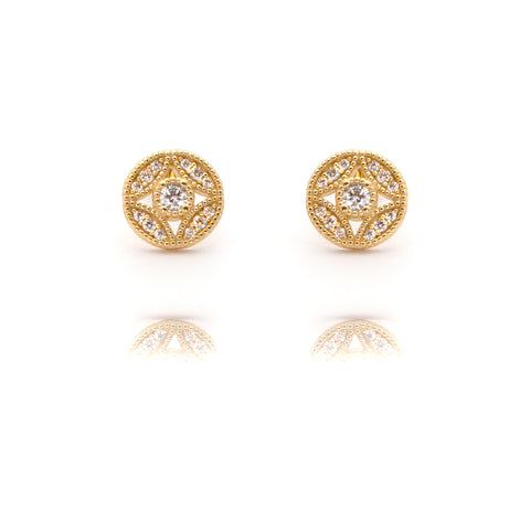 Danny Newfeld Sterling Silver Filigree Cubic Zirconia Earrings