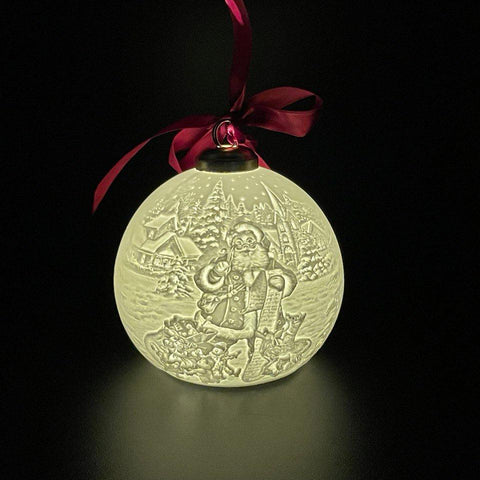 Luumii Lights Porcelain Christmas Ball Ornament
