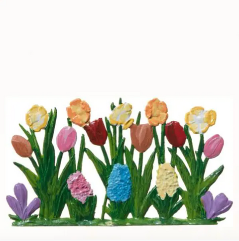 Standing Spring Flowers Hand Painted German Pewter Figurine