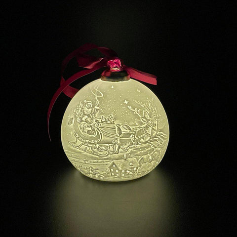 Luumii Lights Porcelain Christmas Ball Ornament