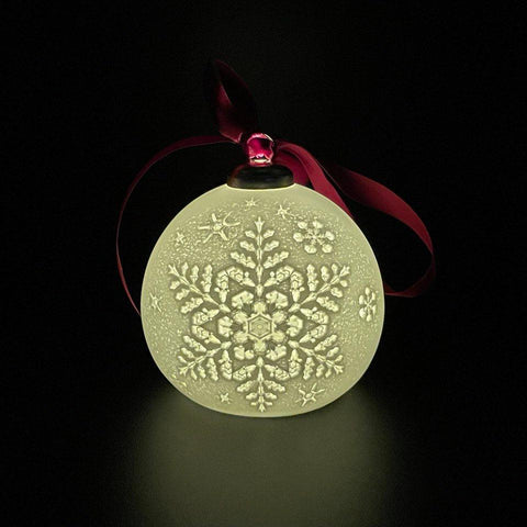 Luumii Lights Porcelain Christmas Ball Ornament
