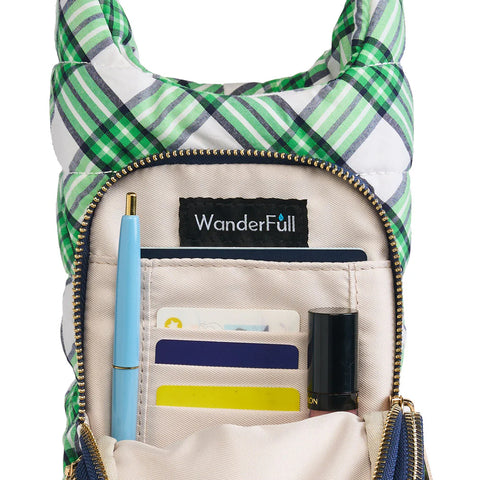 WanderFull Navy & Green Plaid HydroBag®