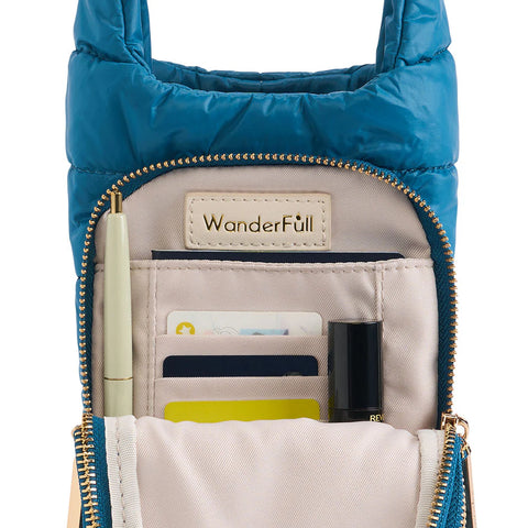 WanderFull Teal HydroBag® with Teal and Black Striped Strap