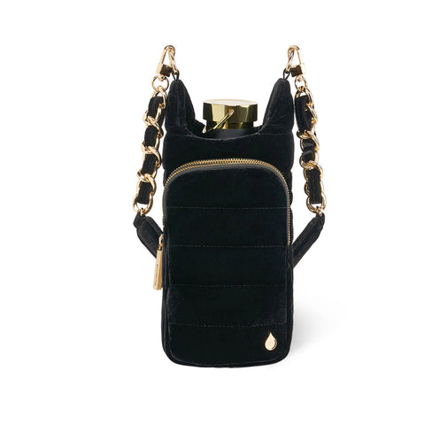 Velvet HydroBag® with Velvet and Gold chain strap- Black