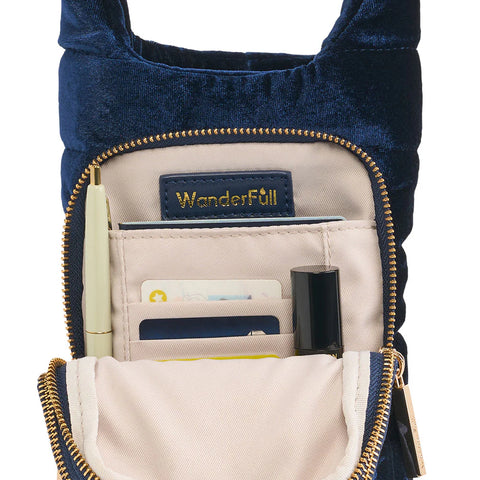 Velvet Navy HydroBag® with Velvet and Gold Chain Strap