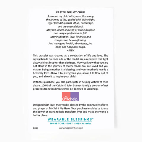 My Saint My Hero Mother's Love-Blessing for My Child Bracelet