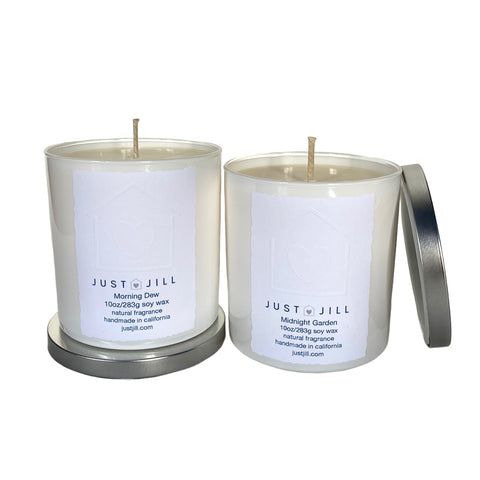 Just Jill Scented Candles Morning Dew and Midnight Garden (2 pack)