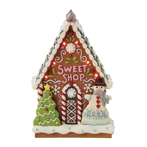 Jim Shore Gingerbread LED Sweet Shop Figurine