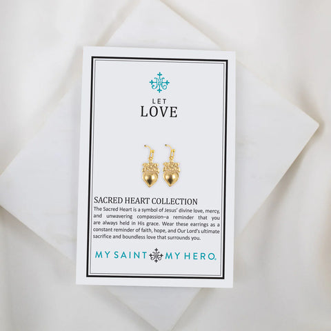 My Saint My Hero Sacred Heart Flower Earrings