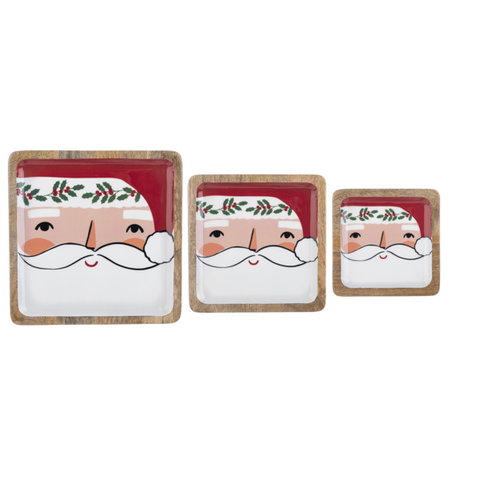 Set of 3 Square Santa Serving Trays for Just Jill