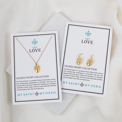 My Saint My Hero Sacred Heart Flower Necklace