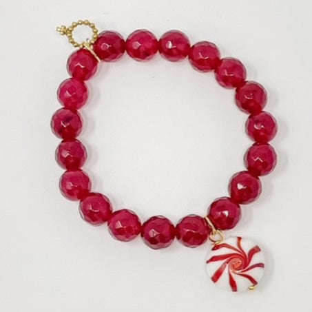 PowerBeads by jen Petites Peppermint Candy Charm Bracelet