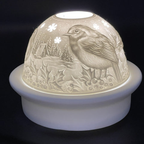 Luumii Lights Holiday Motif Porcelain Dome w/ LED Base