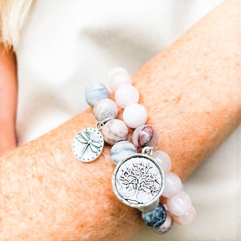 PowerBeads by jen Petites Tree of Life Breast Cancer Awareness Bracelet