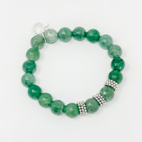 PowerBeads by jen Petites Green Aventurine Beaded Bracelet