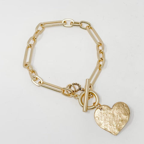 PowerBeads by jen Modern Goldtone Paperclip Toggle Bracelet