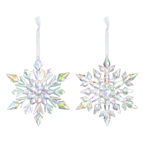 Set of 2 Glacier Snowflake Ornaments-BOGO OFFER