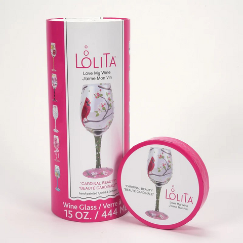 Lolita Cardinal Hand-Painted Wine Glass
