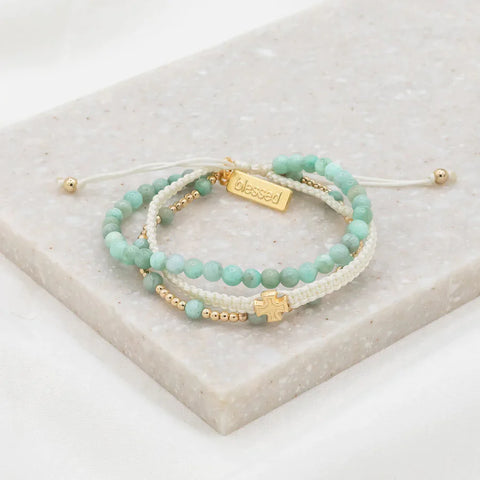 My Saint My Hero Amazonite Be Still Prayer Bracelet