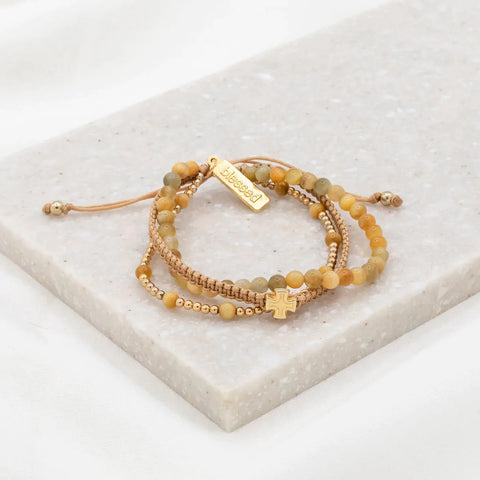 My Saint My Hero Tiger's Eye Be Still Prayer Bracelet