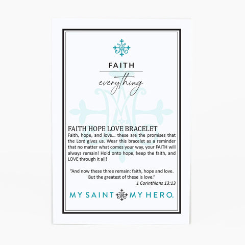 My Saint My Hero Faith Over Everything Beaded Bracelet