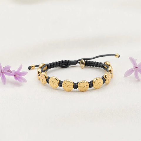 My Saint My Hero Be Kind Human Bloom Bracelet-Goldtone
