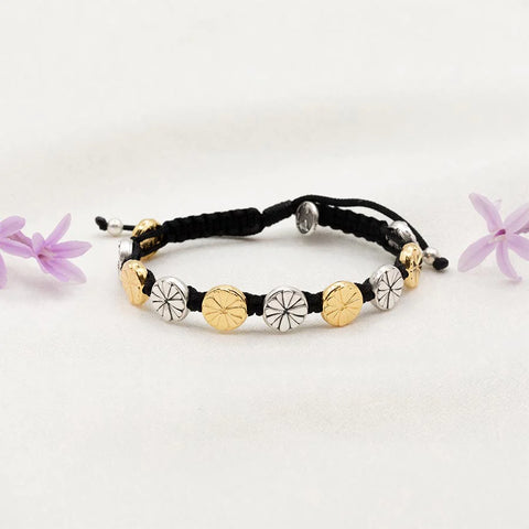 My Saint My Hero Be Kind Human Bloom Bracelet-Silver and Gold