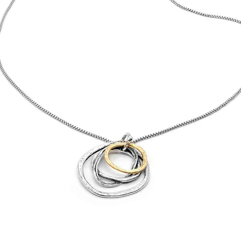 Danny Newfeld Yellow Gold Sterling Silver Organic Dangle Pendant