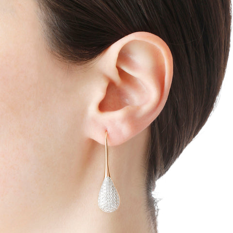 Louis Dell'Olio Sterling Silver "Lacrime di Gioia" Pave Drop Earrings