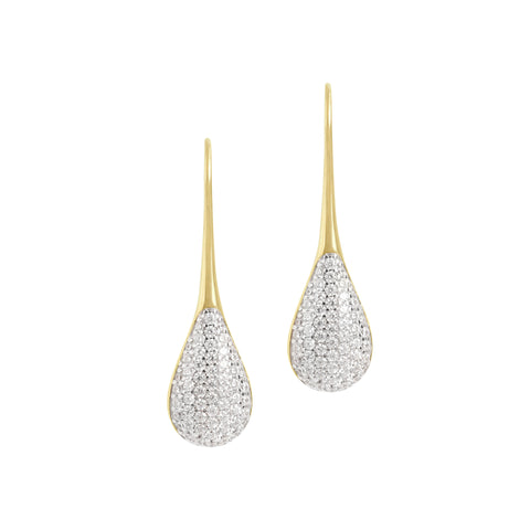 Louis Dell'Olio Sterling Silver "Lacrime di Gioia" Pave Drop Earrings