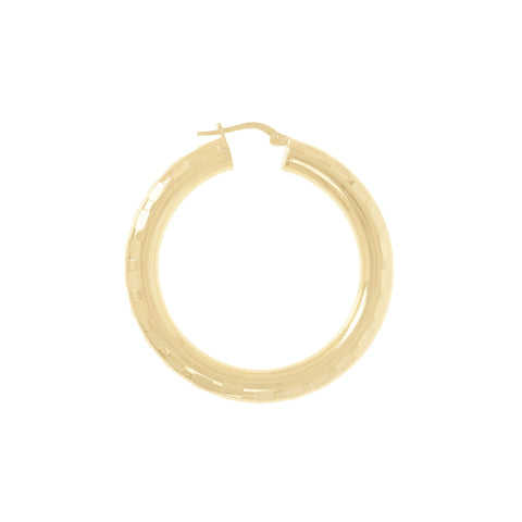 Bellissimo Bronzo Italian 1-1/2" Diamond-Cut Hoop Earrings