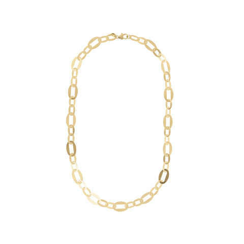 Bellissimo Bronzo Satin Flat Link Necklace