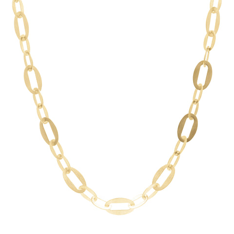 Bellissimo Bronzo Satin Flat Link Necklace