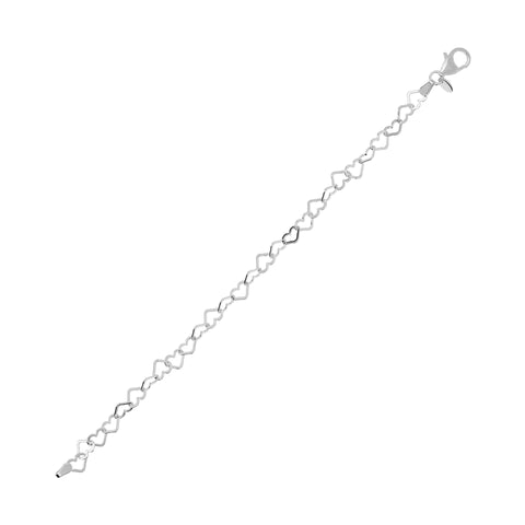 Bellissimo Bronzo Italian Petite Open-Heart Link Bracelet