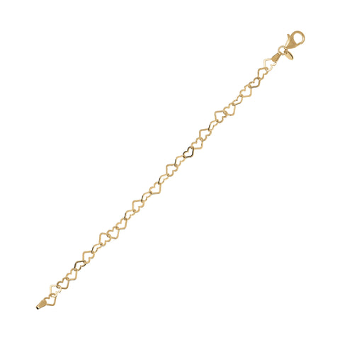 Bellissimo Bronzo Italian Petite Open-Heart Link Bracelet