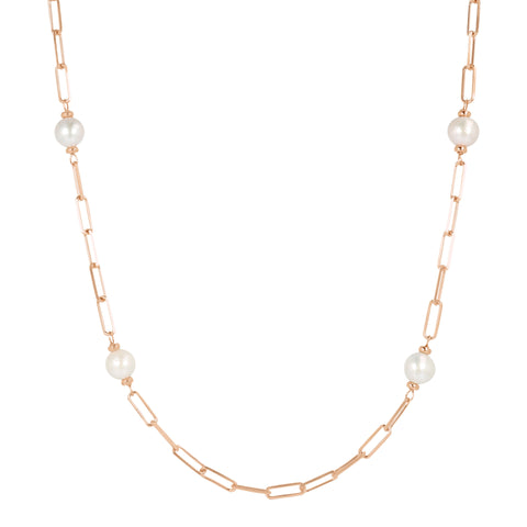 Louis Dell'Olio "Perla Moderna" Bronze Ming Pearl Station Necklace