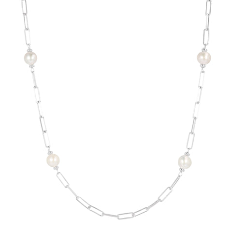 Louis Dell'Olio "Perla Moderna" Bronze Ming Pearl Station Necklace