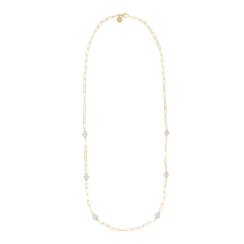 Louis Dell'Olio "Perla Moderna" Bronze Ming Pearl Station Necklace