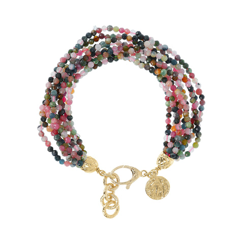 Bellissimo Bronzo Multi-strand Tourmaline Bracelet