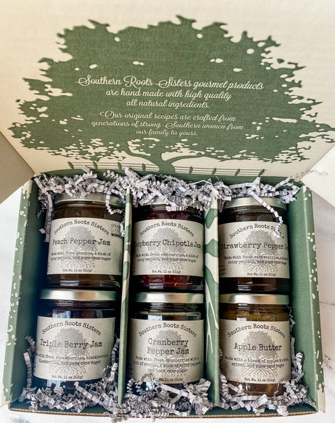 Southern Roots Sisters Gift Box Set of 6 Gourmet Jams