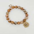 PowerBeads by Jen Petite Picture Jasper with Sunflower Charm