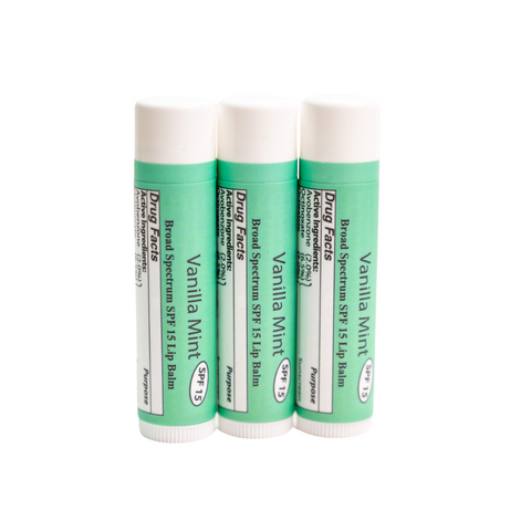 Just Jill & Mad Gab's Set of 3 Vanilla Mint SPF 15 Lip Balms