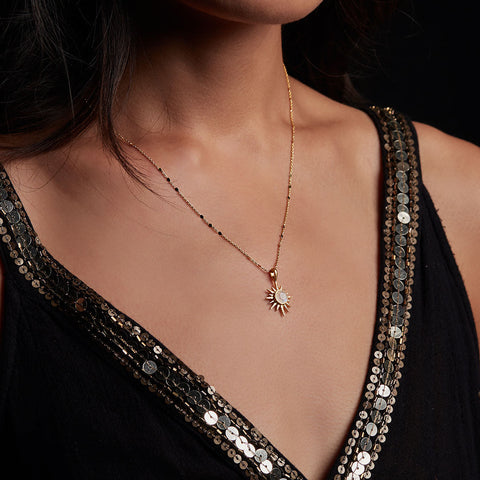 Satya North Star Moonstone Starburst Necklace