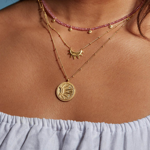 Satya First Light Gold Medallion Necklace
