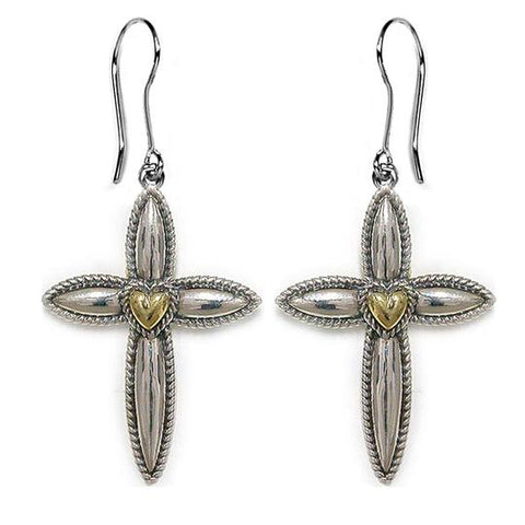 Steven Lavaggi Sterling Silver My Hero Cross Earrings