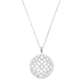 Italian Sterling Silver Round Geometrical Cubic Zirconia Pendant