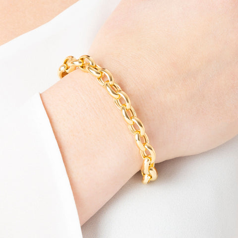 Italian Sterling Silver Oval Rolo Link Bracelet