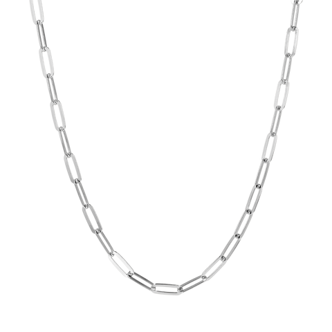 Italian Sterling Silver 20" Paperclip Link Necklace