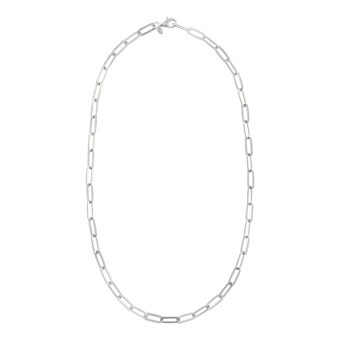 Italian Sterling Silver 20" Paperclip Link Necklace